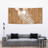 Tonga Kupesi Ngatu Tapestry Vintage Brown Plumeria LT05 - Polynesian Pride