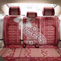 Tonga Kupesi Ngatu Back Car Seat Cover Vintage Red Plumeria LT05 - Polynesian Pride