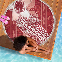 Tonga Kupesi Ngatu Beach Blanket Vintage Red Plumeria LT05 - Polynesian Pride