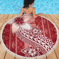 Tonga Kupesi Ngatu Beach Blanket Vintage Red Plumeria LT05 - Polynesian Pride