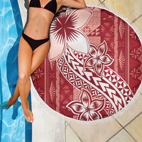 Tonga Kupesi Ngatu Beach Blanket Vintage Red Plumeria LT05 - Polynesian Pride