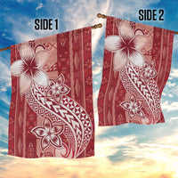 Tonga Kupesi Ngatu Garden Flag Vintage Red Plumeria LT05 - Polynesian Pride