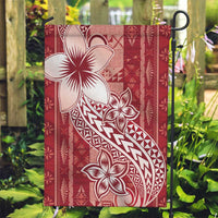 Tonga Kupesi Ngatu Garden Flag Vintage Red Plumeria LT05 Garden Flag Red - Polynesian Pride