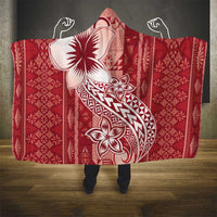 Tonga Kupesi Ngatu Hooded Blanket Vintage Red Plumeria LT05 - Polynesian Pride