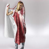 Tonga Kupesi Ngatu Hooded Blanket Vintage Red Plumeria LT05 - Polynesian Pride