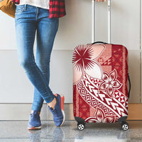 Tonga Kupesi Ngatu Luggage Cover Vintage Red Plumeria LT05 - Polynesian Pride