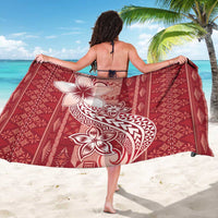 Tonga Kupesi Ngatu Sarong Vintage Red Plumeria LT05 - Polynesian Pride
