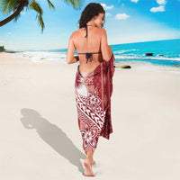 Tonga Kupesi Ngatu Sarong Vintage Red Plumeria LT05 - Polynesian Pride