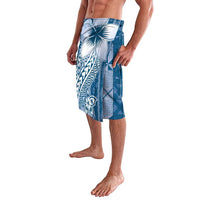 Tonga Kupesi Ngatu Lavalava Vintage Blue Plumeria LT05 - Polynesian Pride