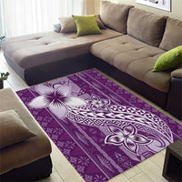 Tonga Kupesi Ngatu Area Rug Vintage Purple Plumeria LT05 - Polynesian Pride