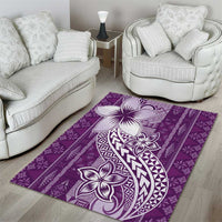 Tonga Kupesi Ngatu Area Rug Vintage Purple Plumeria LT05 - Polynesian Pride