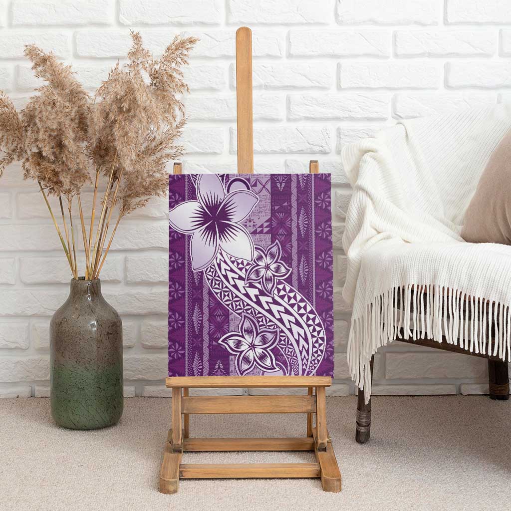 Tonga Kupesi Ngatu Canvas Wall Art Vintage Purple Plumeria LT05 - Polynesian Pride