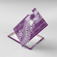 Tonga Kupesi Ngatu Canvas Wall Art Vintage Purple Plumeria LT05 With Frame Purple - Polynesian Pride
