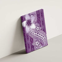 Tonga Kupesi Ngatu Canvas Wall Art Vintage Purple Plumeria LT05 - Polynesian Pride
