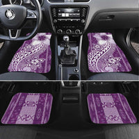 Tonga Kupesi Ngatu Car Mats Vintage Purple Plumeria LT05 Set 4pcs Purple - Polynesian Pride