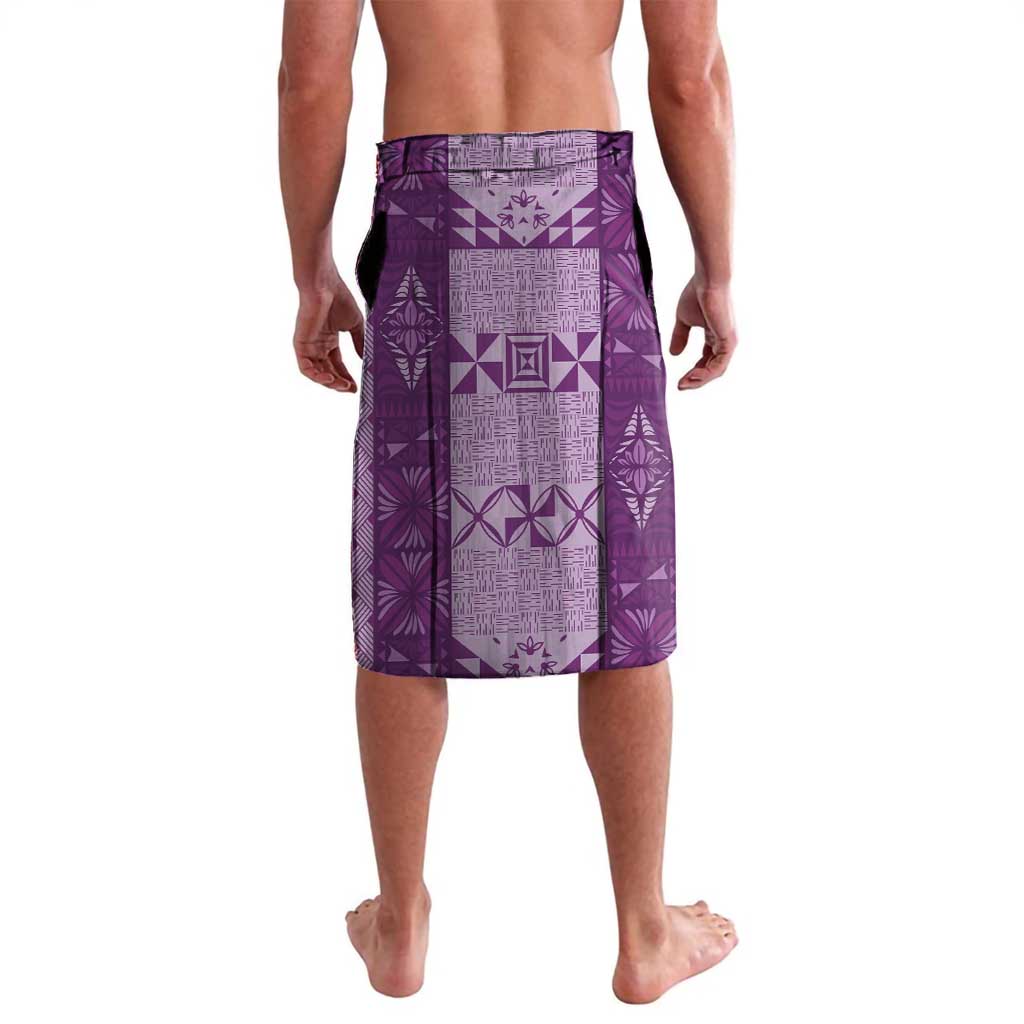 Tonga Kupesi Ngatu Lavalava Vintage Purple Plumeria LT05 - Polynesian Pride