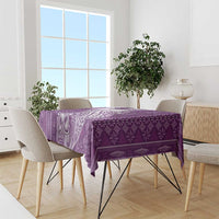 Tonga Kupesi Ngatu Tablecloth Vintage Purple Plumeria LT05 - Polynesian Pride