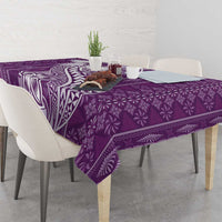 Tonga Kupesi Ngatu Tablecloth Vintage Purple Plumeria LT05 - Polynesian Pride