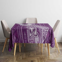 Tonga Kupesi Ngatu Tablecloth Vintage Purple Plumeria LT05 - Polynesian Pride