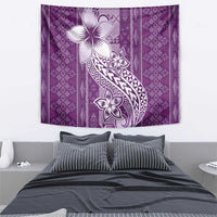 Tonga Kupesi Ngatu Tapestry Vintage Purple Plumeria LT05 - Polynesian Pride