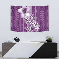 Tonga Kupesi Ngatu Tapestry Vintage Purple Plumeria LT05 - Polynesian Pride