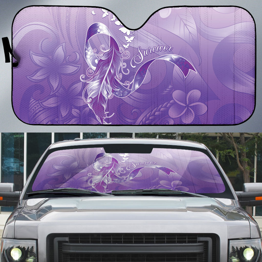 Lupus Awareness Month Auto Sun Shade Polynesian Style LT05 Lilac - Polynesian Pride