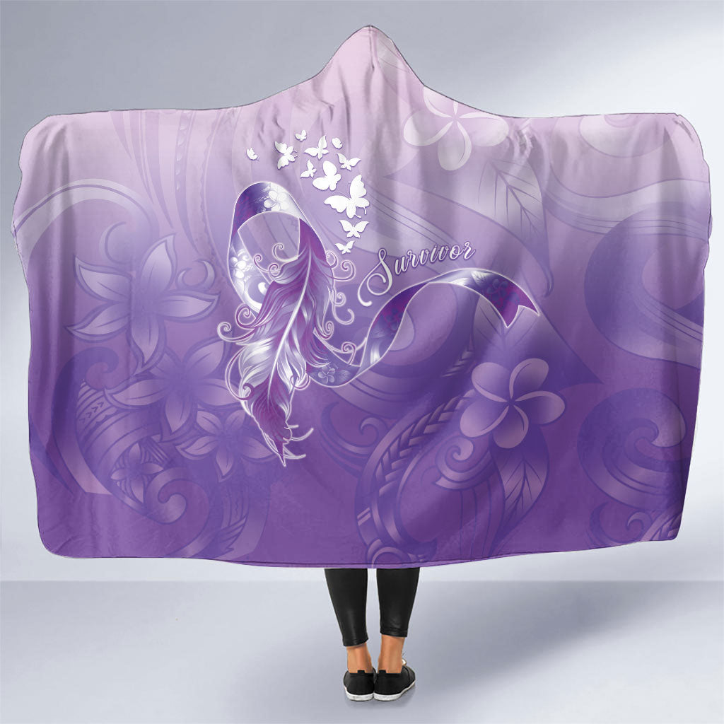 Lupus Awareness Month Hooded Blanket Polynesian Style LT05 One Size Lilac - Polynesian Pride