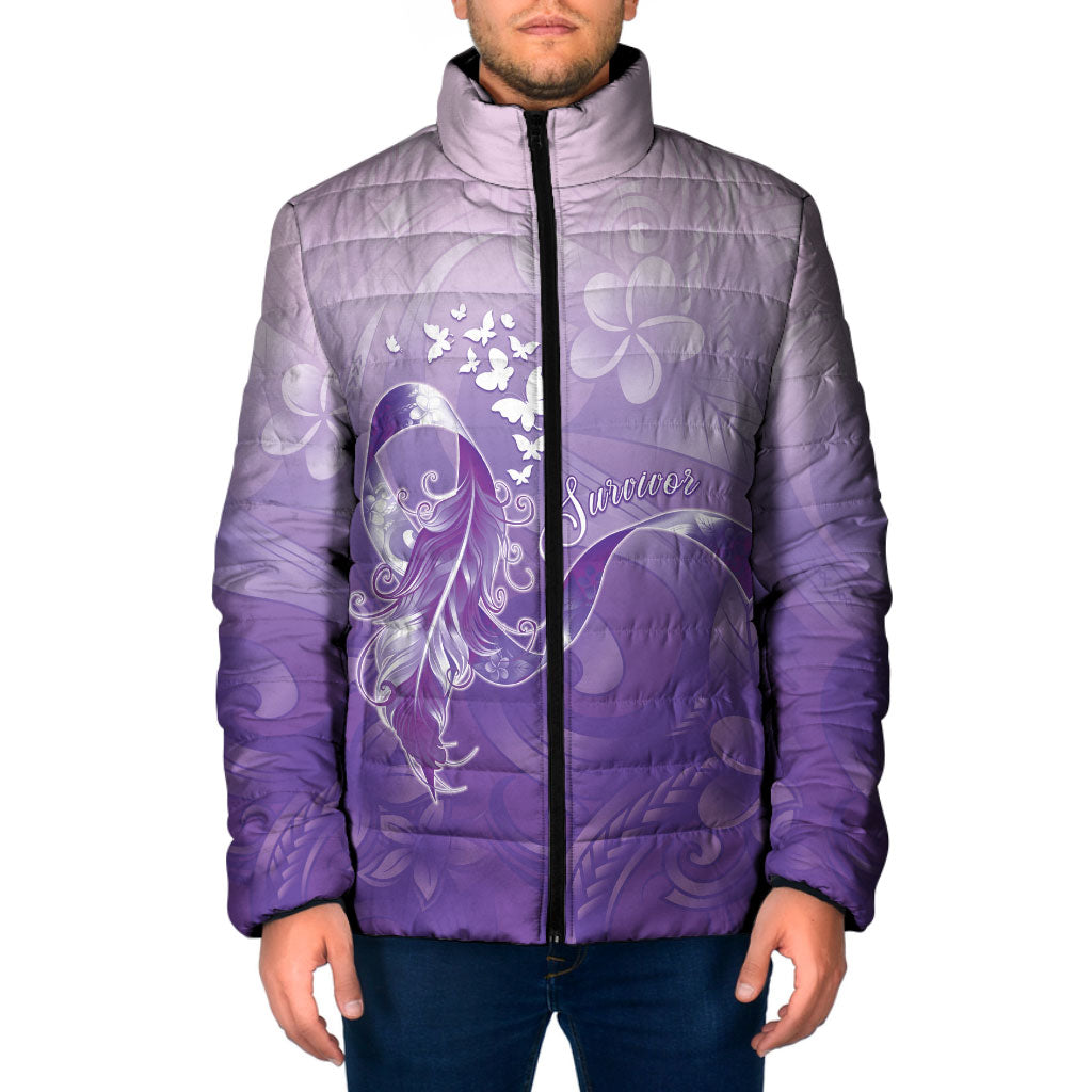 Lupus Awareness Month Padded Jacket Polynesian Style LT05 Men Lilac - Polynesian Pride