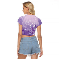 Lupus Awareness Month Raglan Cropped T Shirt Polynesian Style LT05 - Polynesian Pride