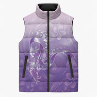 Lupus Awareness Month Sleeveless Puffer Jacket Polynesian Style LT05 Unisex Lilac - Polynesian Pride