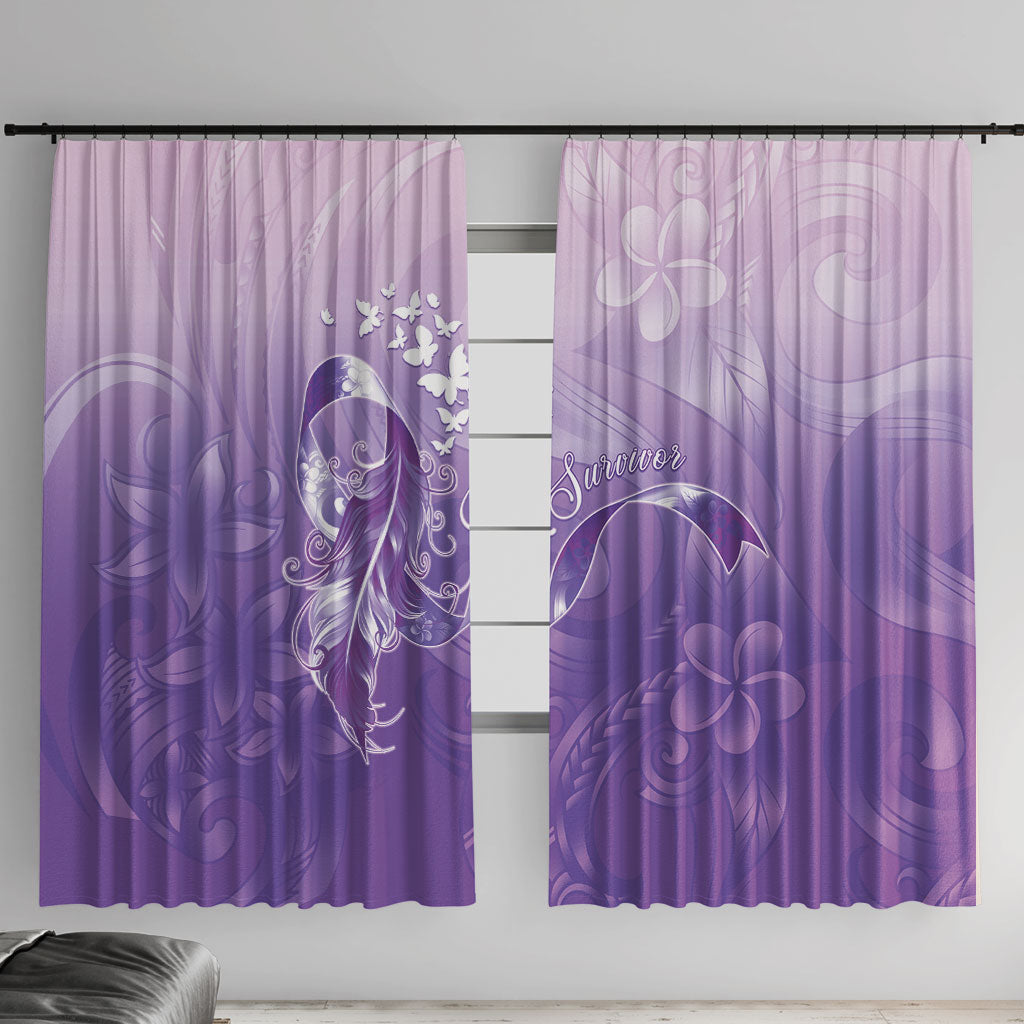 Lupus Awareness Month Window Curtain Polynesian Style LT05 With Hooks Lilac - Polynesian Pride