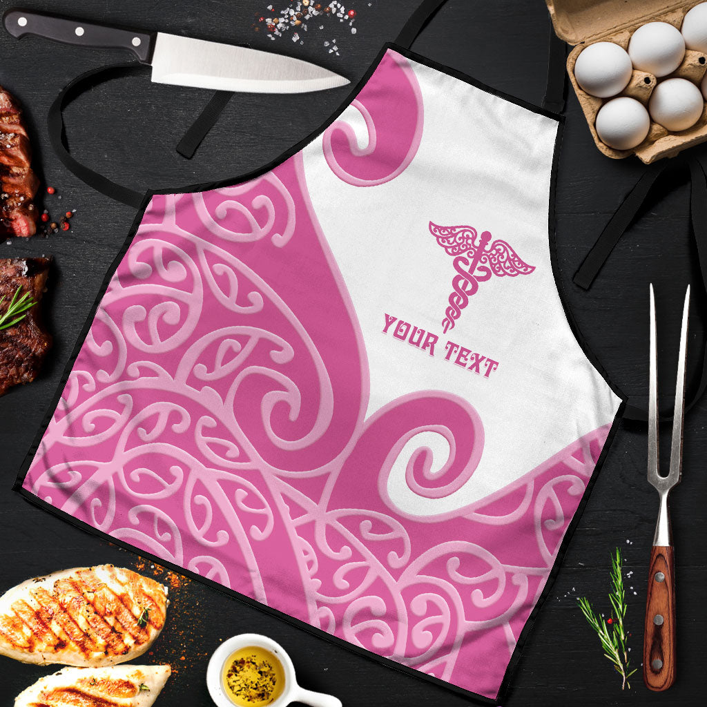 Personalised New Zealand Nurse Apron Maori Koru Pink Version LT05 Pink - Polynesian Pride