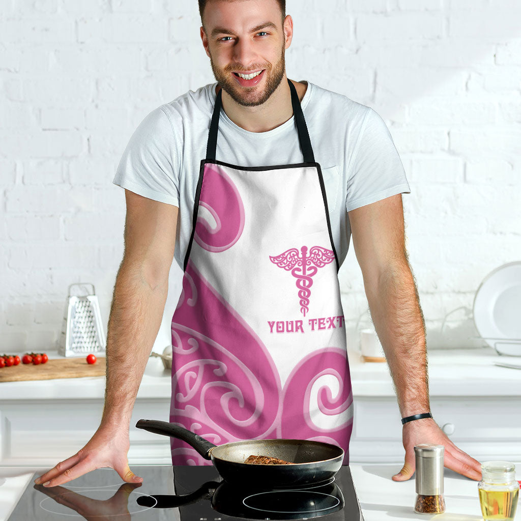 Personalised New Zealand Nurse Apron Maori Koru Pink Version LT05 - Polynesian Pride