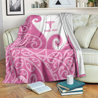 Personalised New Zealand Nurse Blanket Maori Koru Pink Version LT05 Pink - Polynesian Pride