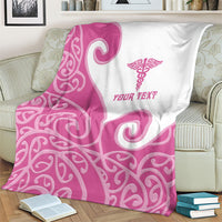Personalised New Zealand Nurse Blanket Maori Koru Pink Version LT05 - Polynesian Pride