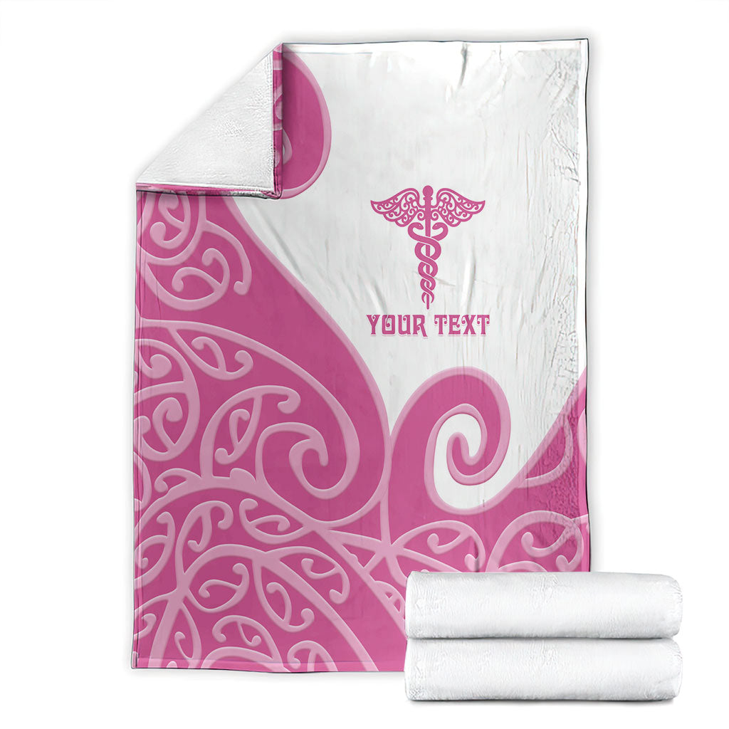 Personalised New Zealand Nurse Blanket Maori Koru Pink Version LT05 - Polynesian Pride