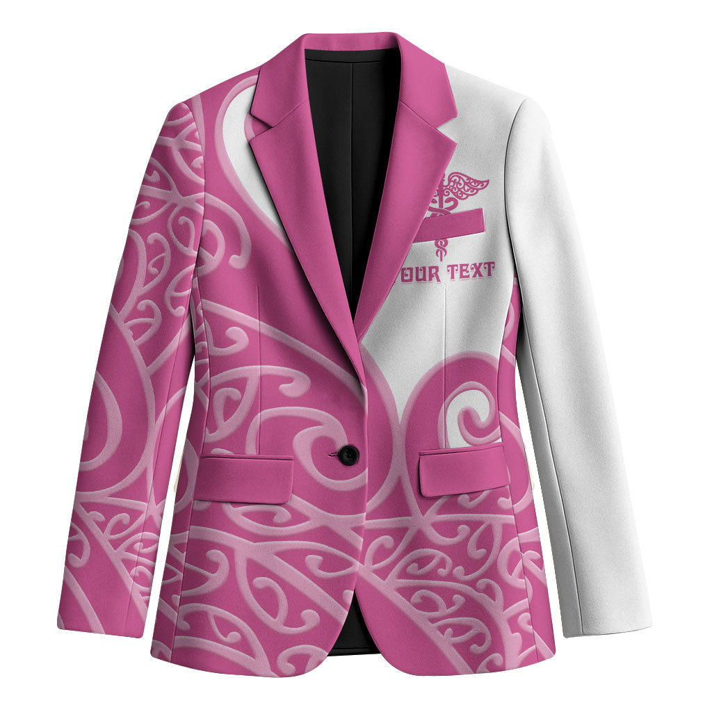 Personalised New Zealand Nurse Blazer Maori Koru Pink Version LT05 Unisex Pink - Polynesian Pride