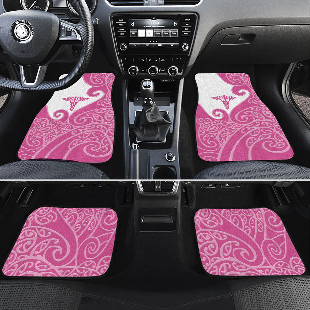 New Zealand Nurse Car Mats Maori Koru Pink Version LT05 Set 4pcs Pink - Polynesian Pride