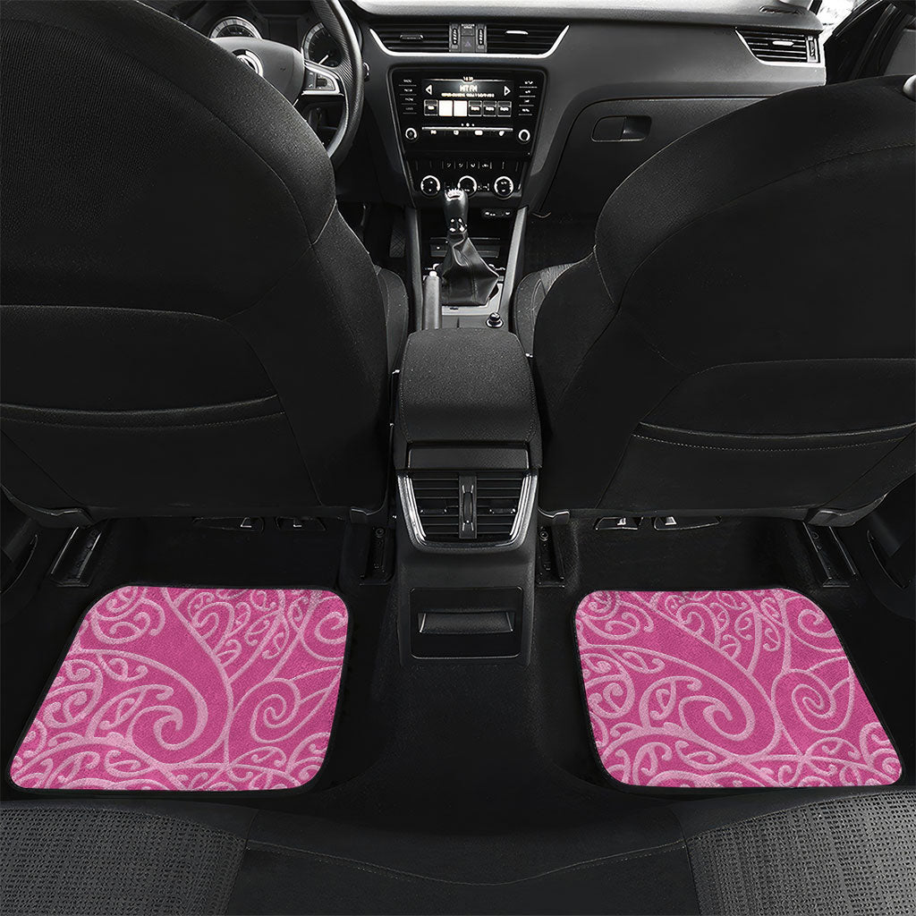 New Zealand Nurse Car Mats Maori Koru Pink Version LT05 Set 2pcs - Back Pink - Polynesian Pride