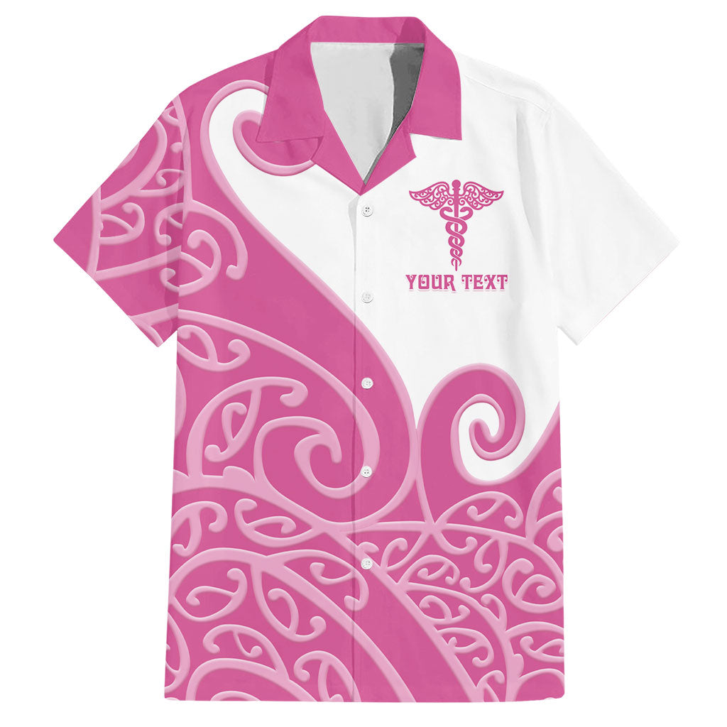 Personalised New Zealand Nurse Hawaiian Shirt Maori Koru Pink Version LT05 Pink - Polynesian Pride