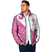 Personalised New Zealand Nurse Padded Jacket Maori Koru Pink Version LT05 - Polynesian Pride