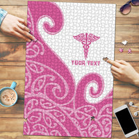 Personalised New Zealand Nurse Puzzle Maori Koru Pink Version LT05 Pink - Polynesian Pride