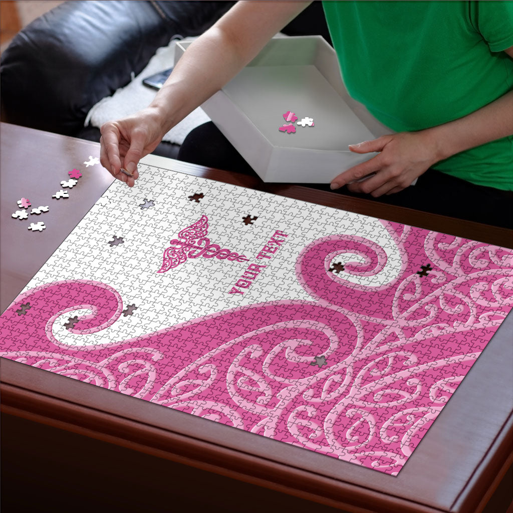 Personalised New Zealand Nurse Puzzle Maori Koru Pink Version LT05 - Polynesian Pride