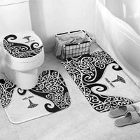 Personalised New Zealand Nurse Bathroom Set Maori Koru Black Version LT05 Mat Set Only (3 pcs) One Size Black - Polynesian Pride