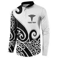 Personalised New Zealand Nurse Button Sweatshirt Maori Koru Black Version LT05 - Polynesian Pride