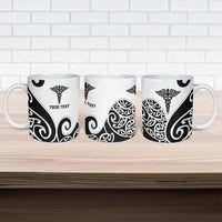 Personalised New Zealand Nurse Ceramic Mug Maori Koru Black Version LT05 - Polynesian Pride