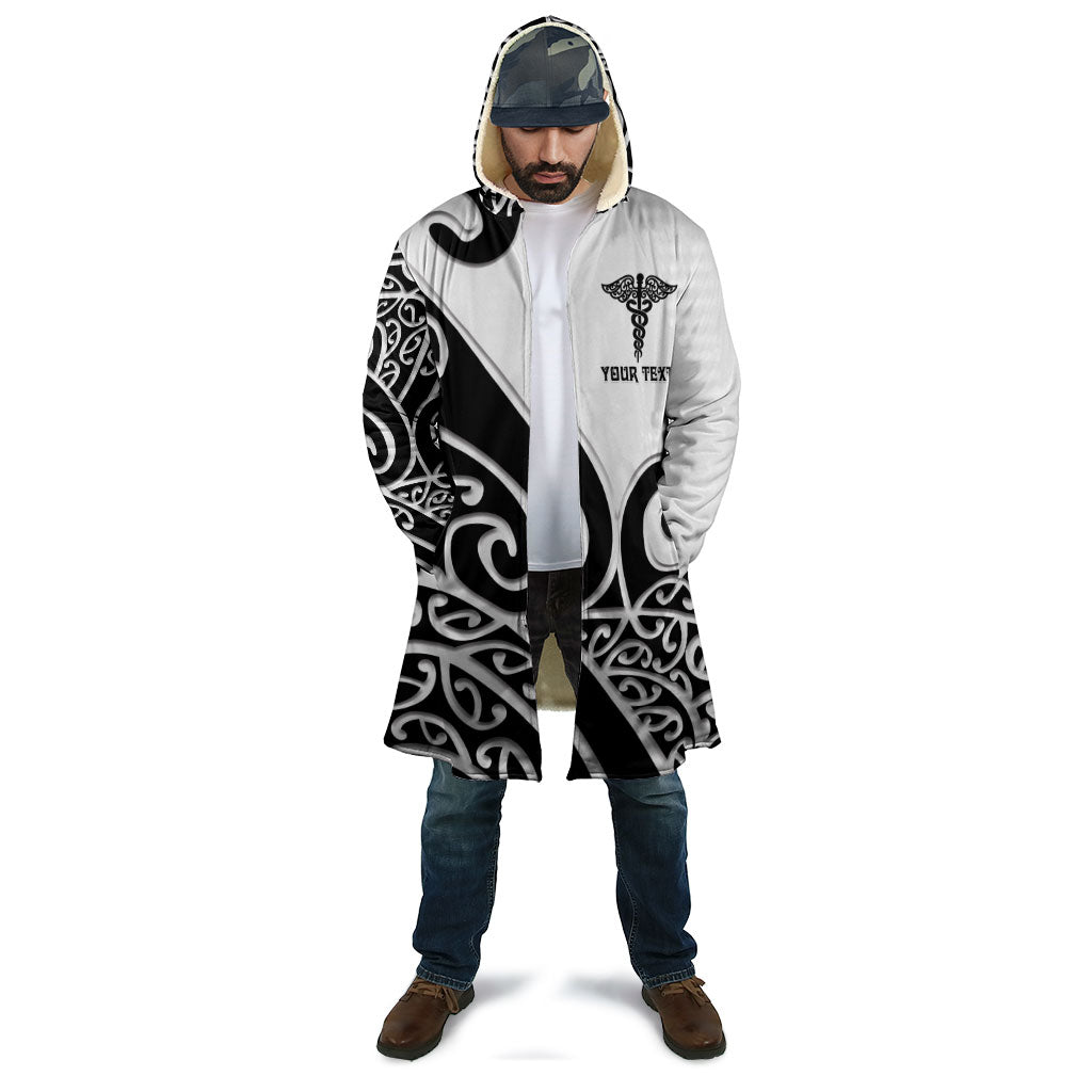 Personalised New Zealand Nurse Cloak Maori Koru Black Version LT05 - Polynesian Pride