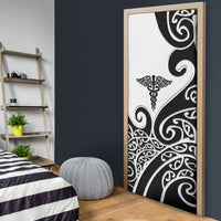 New Zealand Nurse Door Cover Maori Koru Black Version LT05 - Polynesian Pride