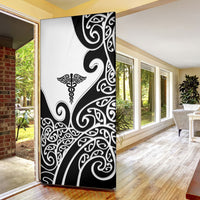 New Zealand Nurse Door Cover Maori Koru Black Version LT05 - Polynesian Pride