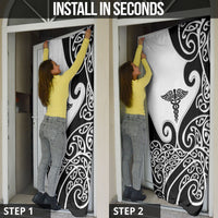 New Zealand Nurse Door Cover Maori Koru Black Version LT05 - Polynesian Pride